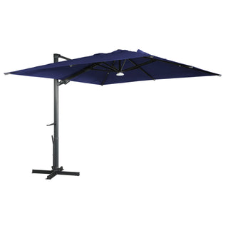 Square Cantilever Patio Umbrella with 90° Tilt, Optional LED/Bluetooth, 4 Colors