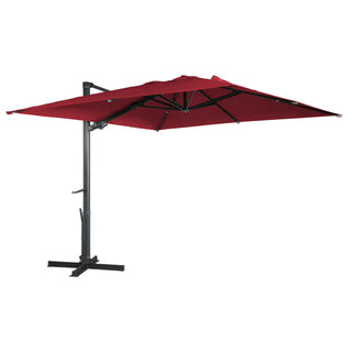 Square Cantilever Patio Umbrella with 90° Tilt, Optional LED/Bluetooth, 4 Colors