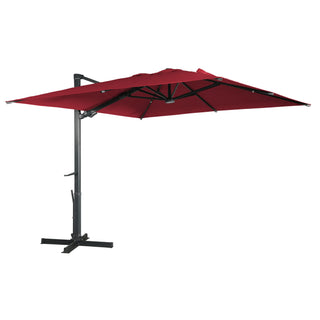 Square Cantilever Patio Umbrella with 90° Tilt, Optional LED/Bluetooth, 4 Colors