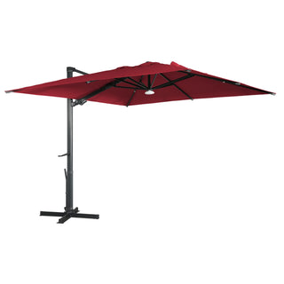 Square Cantilever Patio Umbrella with 90° Tilt, Optional LED/Bluetooth, 4 Colors
