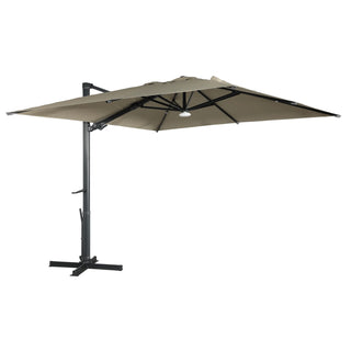 Square Cantilever Patio Umbrella with 90° Tilt, Optional LED/Bluetooth, 4 Colors