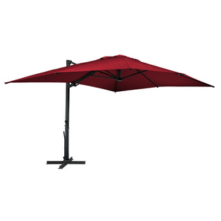 Square Cantilever Patio Umbrella with 90° Tilt, Optional LED/Bluetooth, 4 Colors