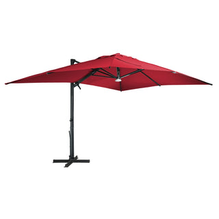 Square Cantilever Patio Umbrella with 90° Tilt, Optional LED/Bluetooth, 4 Colors