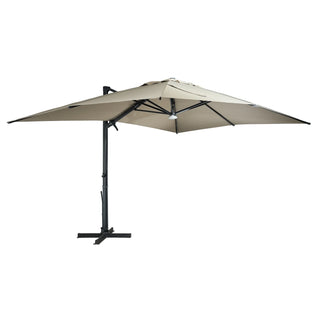 Square Cantilever Patio Umbrella with 90° Tilt, Optional LED/Bluetooth, 4 Colors