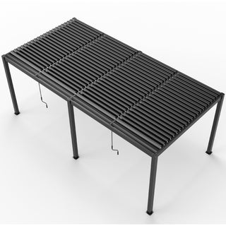10x13FT / 10x19FT Louvered Pergola with Aluminum Frame and Adjustable Steel or Aluminum Louvers