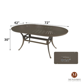 7-Piece Outdoor Patio Oval Dining Table and Chair Set