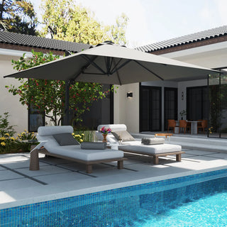 Square Cantilever Patio Umbrella with 90° Tilt, Optional LED/Bluetooth, 4 Colors