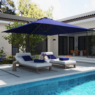 Square Cantilever Patio Umbrella with 90° Tilt, Optional LED/Bluetooth, 4 Colors