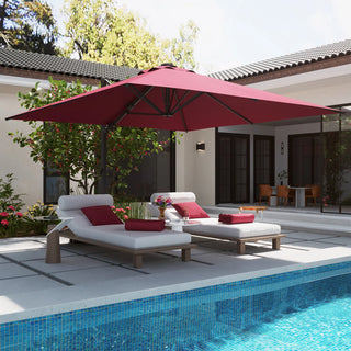 Square Cantilever Patio Umbrella with 90° Tilt, Optional LED/Bluetooth, 4 Colors
