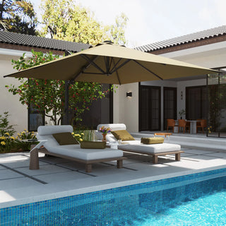 Square Cantilever Patio Umbrella with 90° Tilt, Optional LED/Bluetooth, 4 Colors