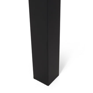 7-Piece Outdoor Modern Black Metal Table & Stackable Chairs - Polypropylene