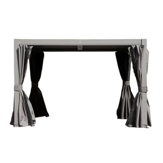 10x12/10x10 FT Outdoor Louvered Pergola with Adjustable Louvers-Brown/Gray/White