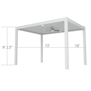 Aluminum Pergola Gazebo with Adjustable Louvered Roof & LED