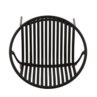 7-Piece Outdoor Modern Black Metal Table & Stackable Chairs - Polypropylene