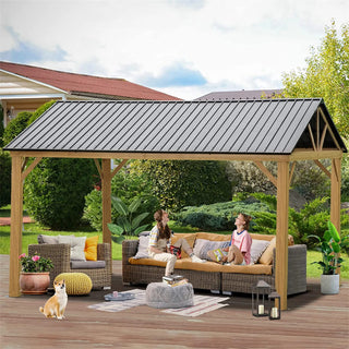 Cedarpinnacle Outdoor Hardtop Gazebo Wood Looking Frame