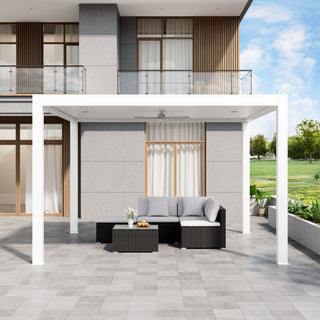 Aluminum Pergola Gazebo with Adjustable Louvered Roof & LED