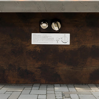 42 Inch Gas Fire Pit Table, Rectangle Fire Pit Table with Cement-Imitating Texture Effect Design, 50000BTU Outdoor Firepit Table for Patio, Backyard, Garden Heating