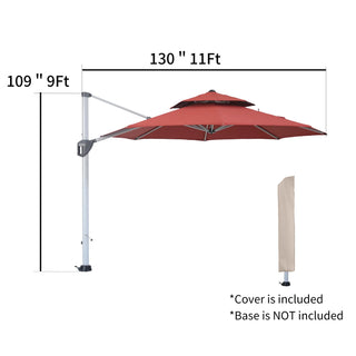 Square Cantilever Patio Umbrella with 5 Adjustable Angles