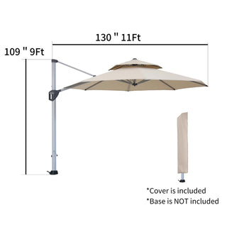 Square Cantilever Patio Umbrella with 5 Adjustable Angles