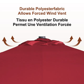 Square Cantilever Patio Umbrella with 90° Tilt, Optional LED/Bluetooth, 4 Colors