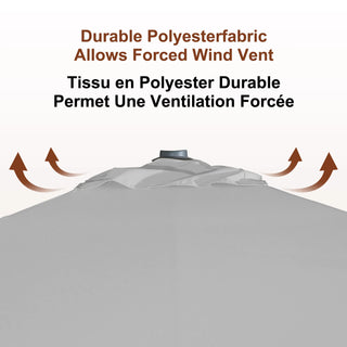 Square Cantilever Patio Umbrella with 90° Tilt, Optional LED/Bluetooth, 4 Colors