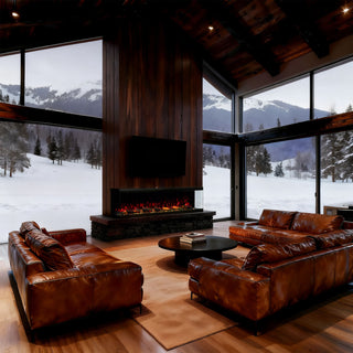 Panoramic 3-Sided Multi-Color LED Flame Wall-Mounted & Recessed Electric Fireplace