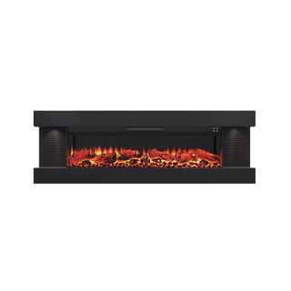 Stylish Electric Fireplace with Suspended LED Light (50"/60")