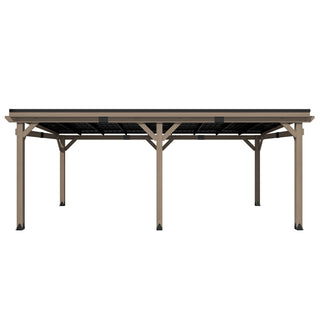 AeroEave Outdoor Cedar Wooden Hardtop Gazebo with Pitched Galvanized Steel Roof