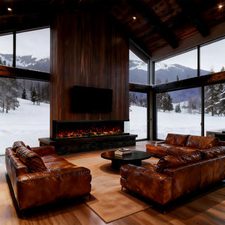 Panoramic 3-Sided Multi-Color LED Flame Wall-Mounted & Recessed Electric Fireplace