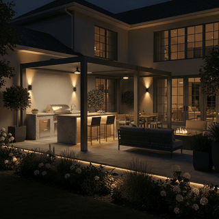 Aluminum Double Pergola Gazebo with Adjustable Louvered Roof & LED