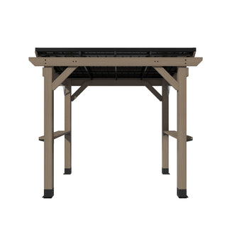 AeroEave Outdoor Cedar Wooden Hardtop Gazebo with Pitched Galvanized Steel Roof