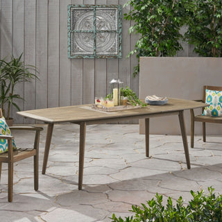 Outdoor Acacia Wood Expandable Dining Table – Brown Finish