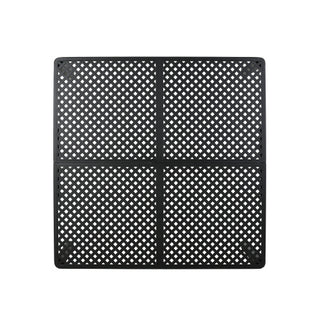 Modern Matte BlackOutdoor Aluminum Dining Table with Woven Accents, Durable & Weather-Resistant