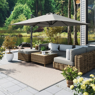 Square Cantilever Patio Umbrella with 90° Tilt, Optional LED/Bluetooth, 4 Colors