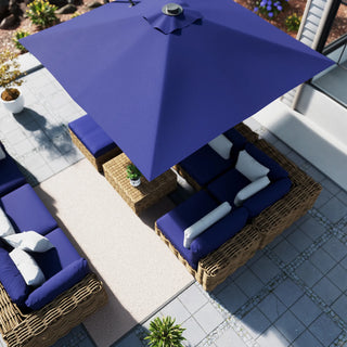 Square Cantilever Patio Umbrella with 90° Tilt, Optional LED/Bluetooth, 4 Colors