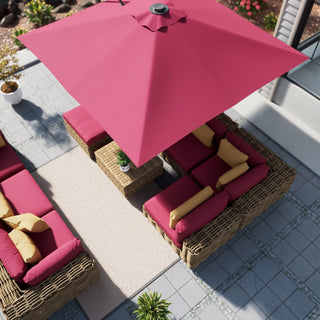 Square Cantilever Patio Umbrella with 90° Tilt, Optional LED/Bluetooth, 4 Colors