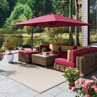 Square Cantilever Patio Umbrella with 90° Tilt, Optional LED/Bluetooth, 4 Colors