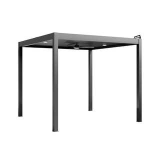 Aluminum Pergola Gazebo with Adjustable Louvered Roof & LED