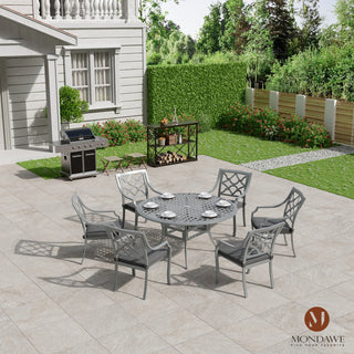 7-Piece Outdoor Dining Set – Patio Table with 6 Chairs for Backyard or Poolside