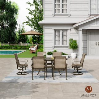 7-Piece Outdoor Patio Oval Dining Table and Chair Set