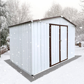 Mondawe 8ft x 10ft Metal Garden Storage Shed, Outdoor Tool Organizer for Backyard or Patio