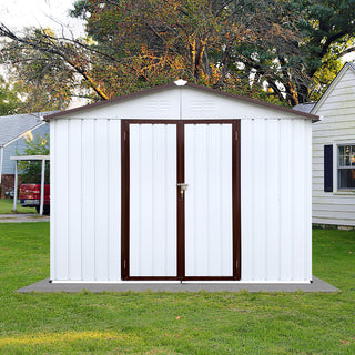 Mondawe 8ft x 10ft Metal Garden Storage Shed, Outdoor Tool Organizer for Backyard or Patio
