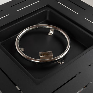 28" Propane Gas Fire Pit Table, 50000 BTU Square Steel Fire Pit for Outside Patio Deck Garden Backyard-Black