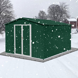 Mondawe 8ft x 10ft Metal Garden Storage Shed, Outdoor Tool Organizer for Backyard or Patio