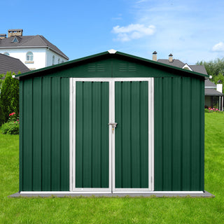Mondawe 8ft x 10ft Metal Garden Storage Shed, Outdoor Tool Organizer for Backyard or Patio