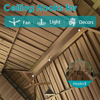 Aetherdome 12x18 FT Aluminum Hardtop Gazebo with Double Roof, Curtains & Netting