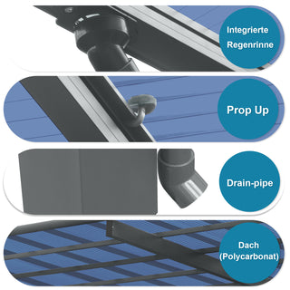 17x9 FT Outdoor Carport with Aluminum Frame and Polycarbonate Roof Panels, Heavy-Duty Car Shelter for Driveway, Car, and Truck