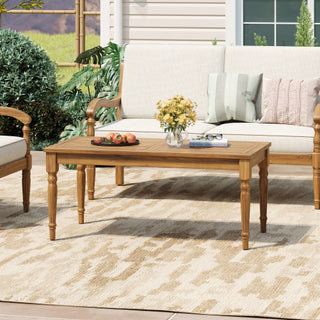 Acacia Classic Outdoor Weather-Resistant Patio Coffee Table – Natural Finish