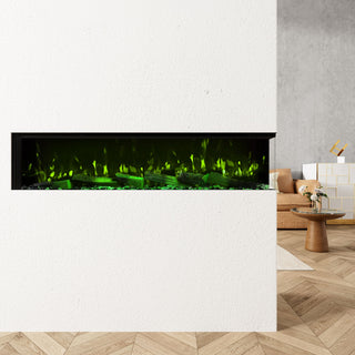 Panoramic 3-Sided Multi-Color LED Flame Wall-Mounted & Recessed Electric Fireplace