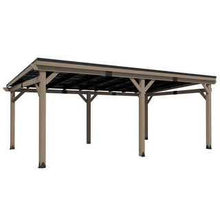 AeroEave Outdoor Cedar Wooden Hardtop Gazebo with Pitched Galvanized Steel Roof